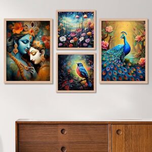 Radhe Krishna Framed Wall Art Paintings For Bedroom wall Decor